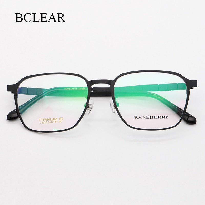 Bclear Unisex Full Rim Square Titanium Frame Eyeglasses My71075 Full Rim Bclear   