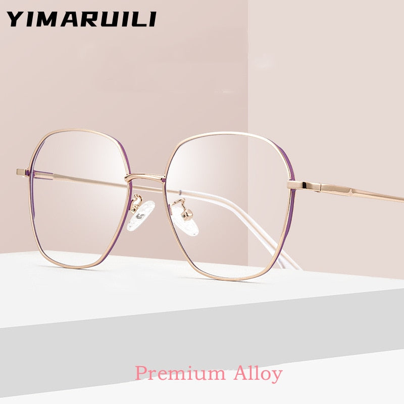 Yimaruili Unisex Full Rim Polygon Square Alloy Frame Eyeglasses AC011 Full Rim Yimaruili Eyeglasses   