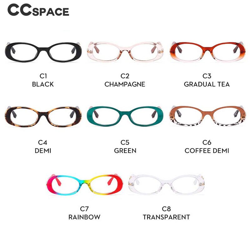 CCSpace Women's Full Rim Small Oval Acetate Eyeglasses 54980 Full Rim CCspace   