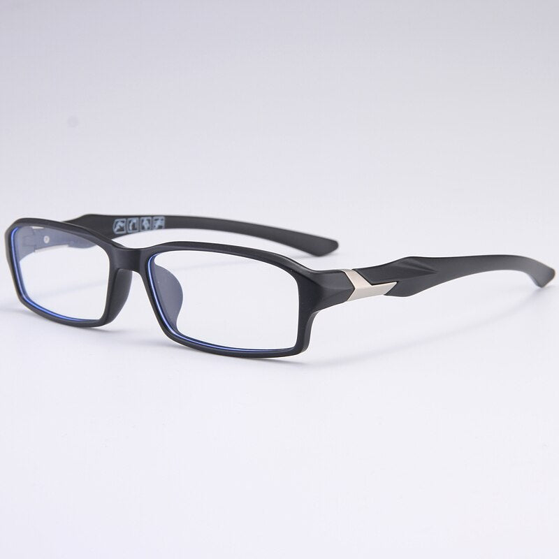 Bclear Men's Full Rim Rectangle Tr 90 Titanium Sport Eyeglasses My6059 Full Rim Bclear Matte Black  