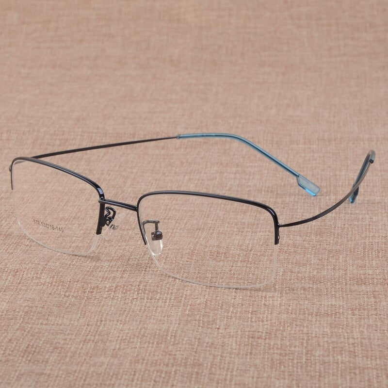Cubojue Unisex Semi Rim Square Alloy Anti Blue Reading Glasses 878 Reading Glasses Cubojue 0 Blue 