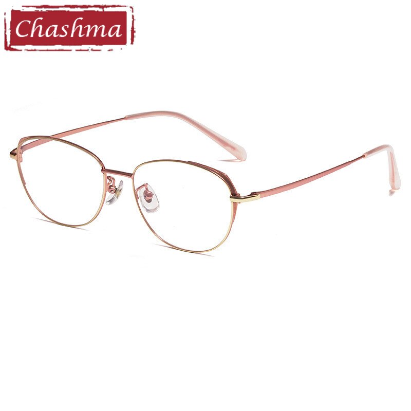 Chashma Ottica Women's Full Rim Round Square Stainless Steel Eyeglasses 835 Full Rim Chashma Ottica Pink  