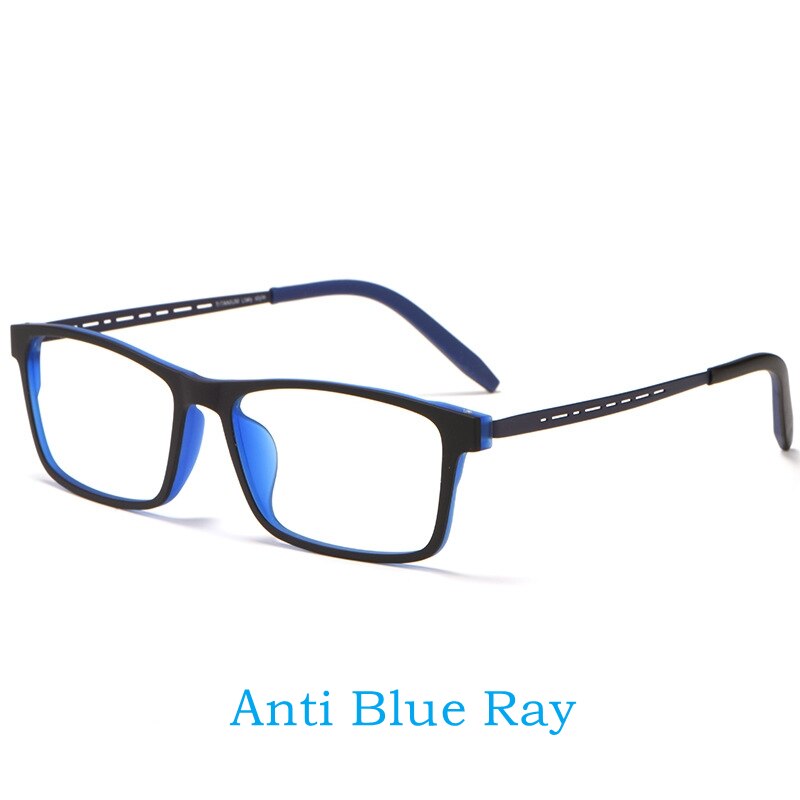 Yimaruili Men's Full Rim Square Tr 90 Titanium Anti Blue Light Reading Glasses Y8822 Reading Glasses Yimaruili Eyeglasses Anti Blue Blue 0 