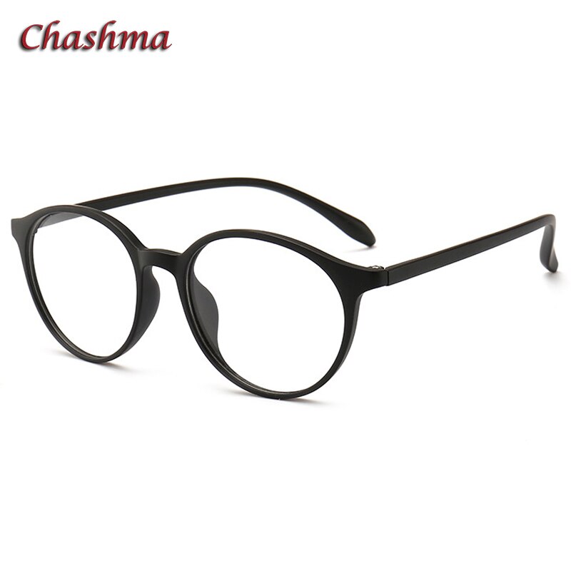 Chashma Ochki Unisex Full Rim Round Tr 90 Titanium Eyeglasses 6057 Full Rim Chashma Ochki Matte Black  