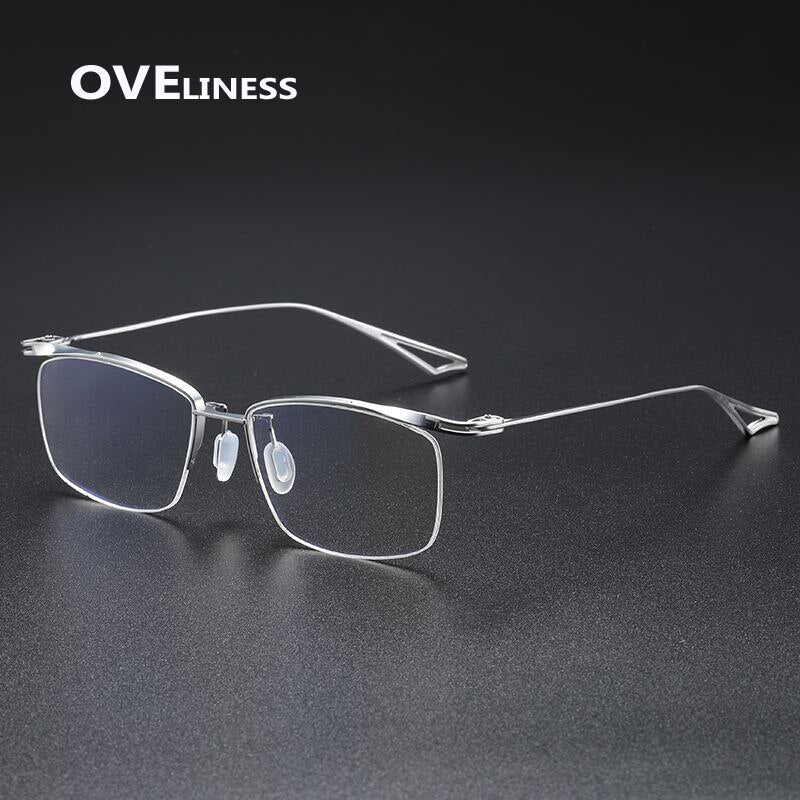 Oveliness Unisex Semi Rim Square Titanium Eyeglasses Actfour Semi Rim Oveliness   