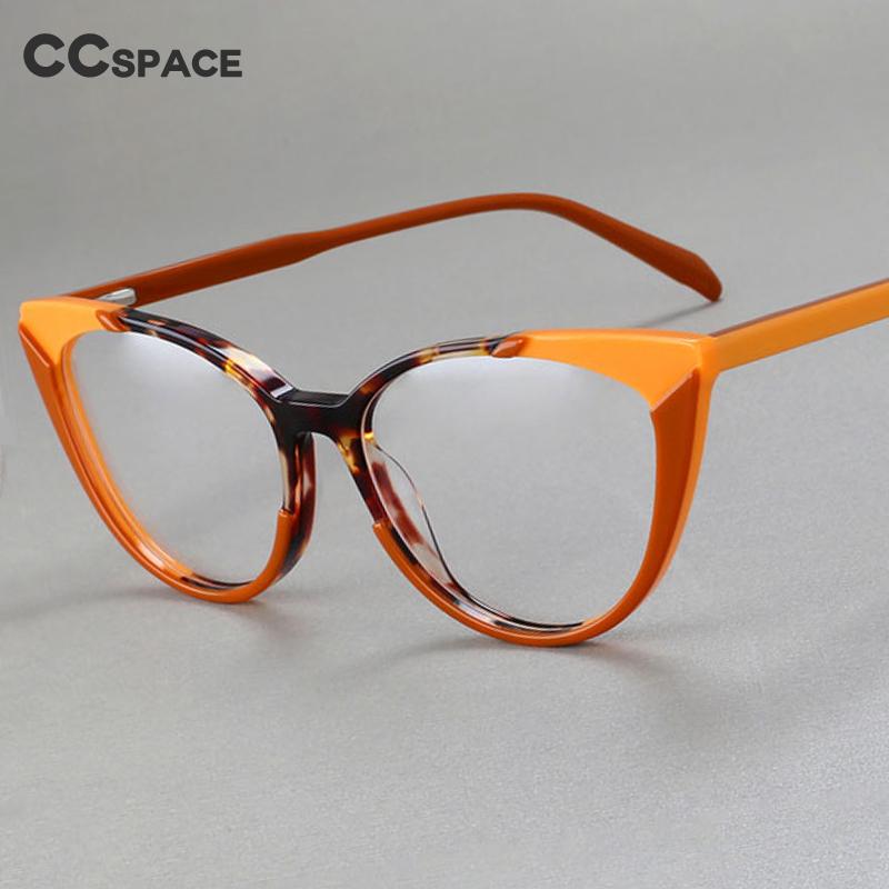 CCSpace Women's Full Rim Cat Eye Acetate Eyeglasses 56470 Full Rim CCspace   