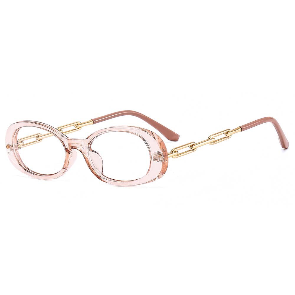 CCSpace Women's Full Rim Small Oval Acetate Eyeglasses 54980 Full Rim CCspace Champagne China 