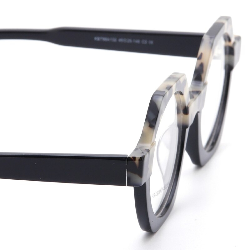 Muzz Unisex Full Rim Oversize Polygonal Round Acetate Frame Eyeglasses Full Rim Muzz   