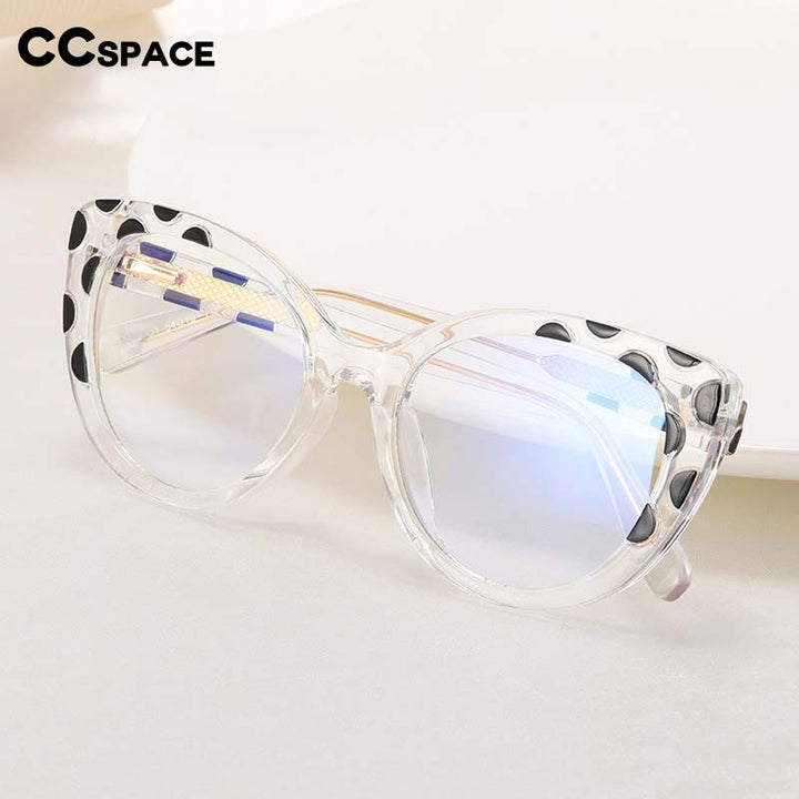 CCSpace Women's Full Rim Cat Eye Tr 90 Titanium Eyeglasses 55221 Full Rim CCspace   