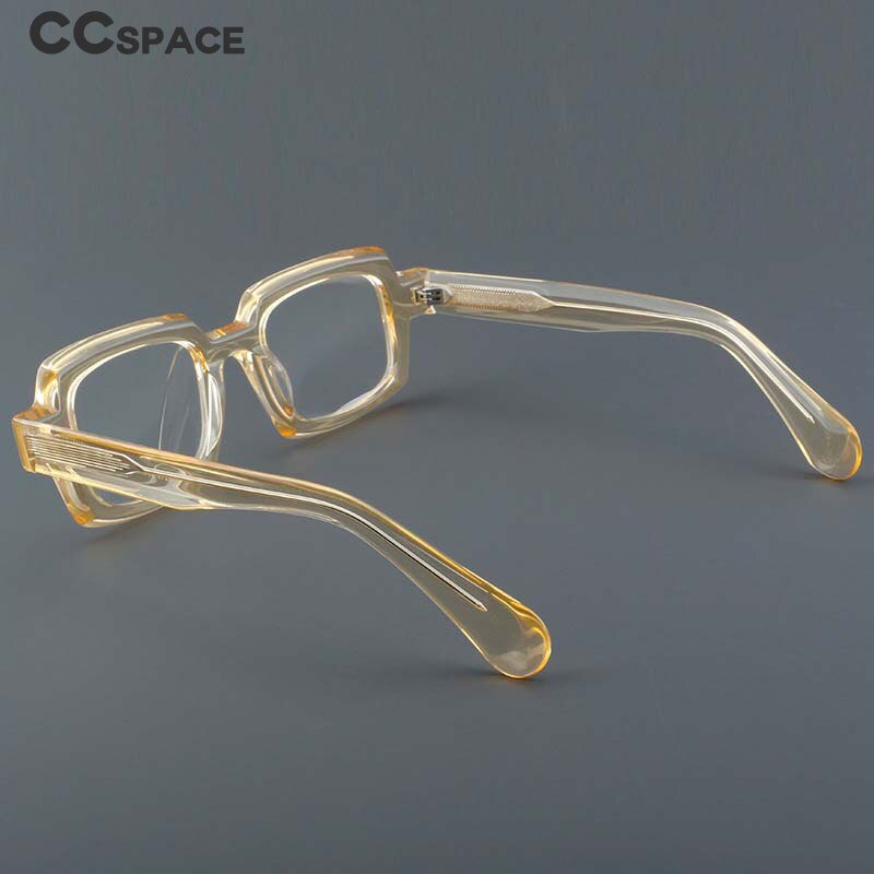 CCspace Unisex Full Rim Square Acetate Eyeglasses 54907 Full Rim CCspace   