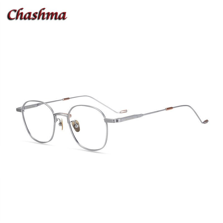Chashma Ochki Unisex Full Rim Round Square Titanium Eyeglasses 022 Full Rim Chashma Ochki Black 1  