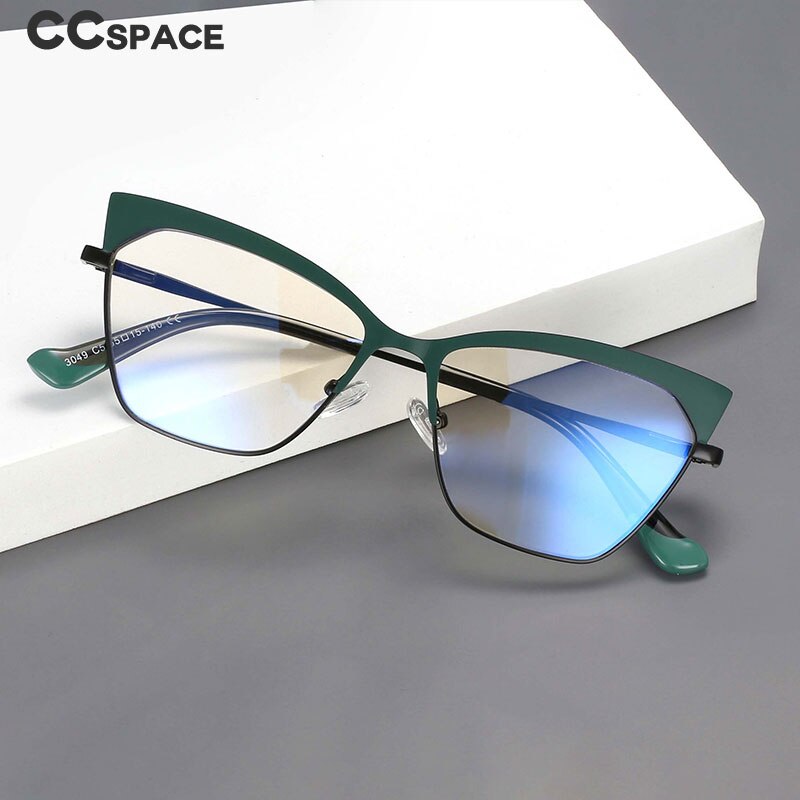 CCspace Women's Full Rim Butterfly Cat Eye Alloy Frame Eyeglasses 54526 Full Rim CCspace   