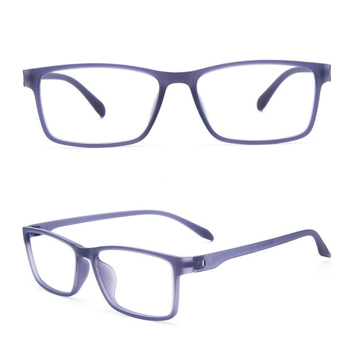 Katkani Unisex Full Rim Square Tr 90 Screwless Eyeglasses 66010 Full Rim KatKani Eyeglasses Transparent Gray  