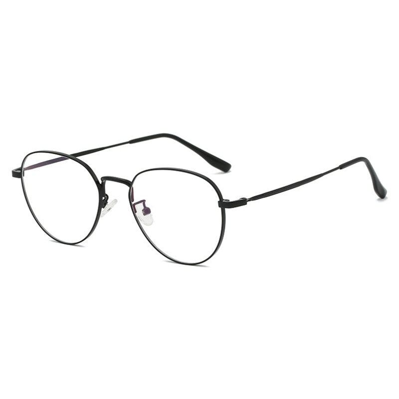 Hotochki Women's Full Rim Round Oval Alloy Eyeglasses L2092 Full Rim Hotochki BLACK  