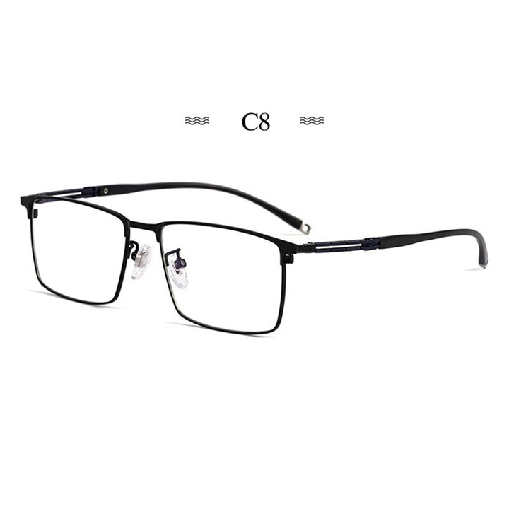 Hotochki Men's Full Rim Square Tr 90 Titanium Frame Eyeglasses T8607t Full Rim Hotochki C8  