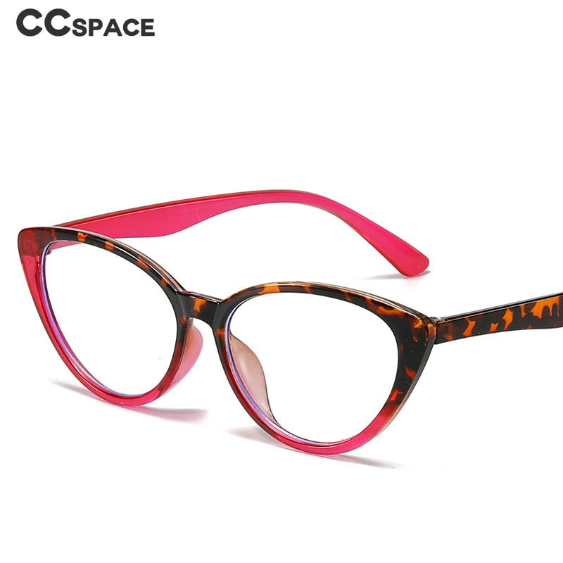 CCSpace Unisex Full Rim Cat Eye Tr 90 Eyeglasses 55674 Full Rim CCspace   