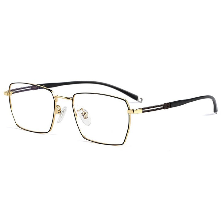 Hotochki Men's Full Rim Square Titanium Frame Eyeglasses T8603t Full Rim Hotochki C1  