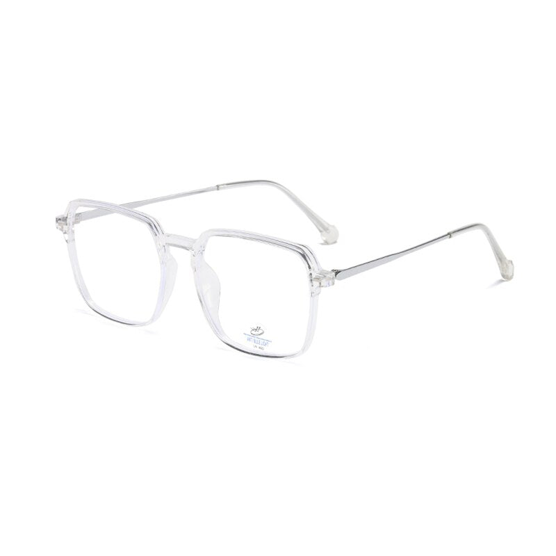 Reven Jate Unisex Full Rim Square Tr 90 Eyeglasses 81249 Full Rim Reven Jate transparent  