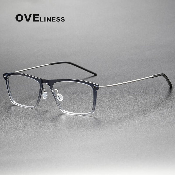 Oveliness Unisex Full Rim Square Titanium Acetate Eyeglasses 6533 Full Rim Oveliness gradient grey  