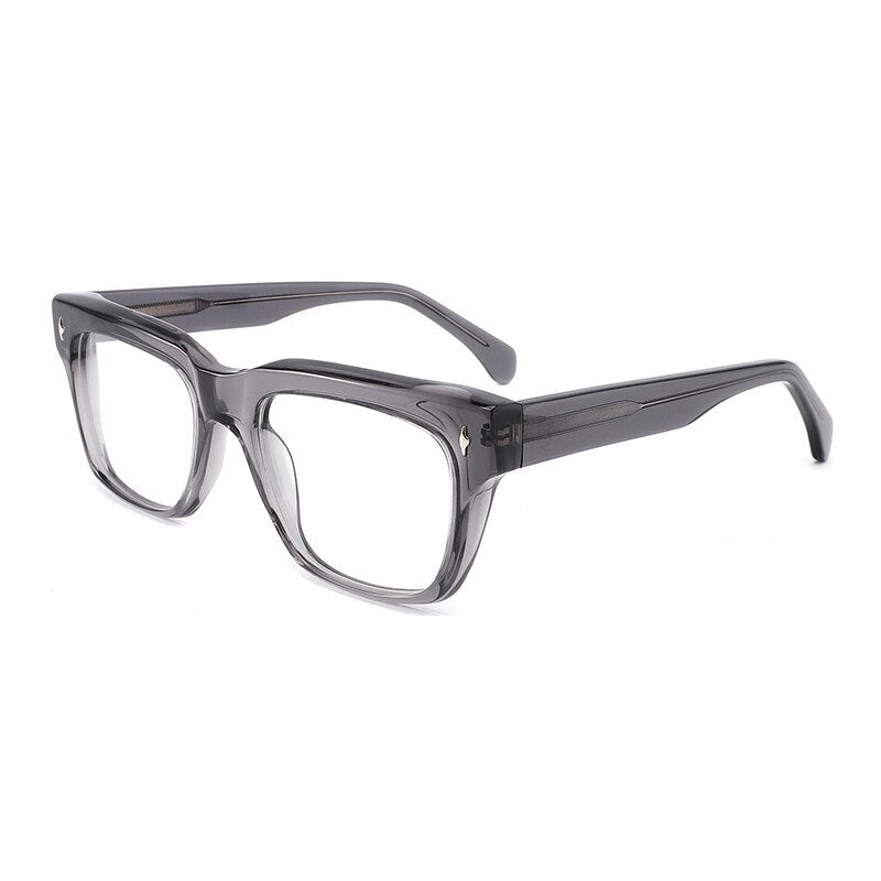 Gatenac Unisex Full Rim Square Acetate Frame Eyeglasses Gxyj798 Full Rim Gatenac Gray  