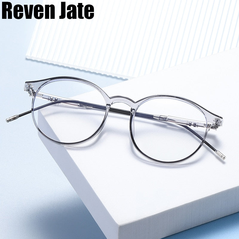 Reven Jate Unisex Full Rim Round Tr 90 Eyeglasses 81233 Full Rim Reven Jate   