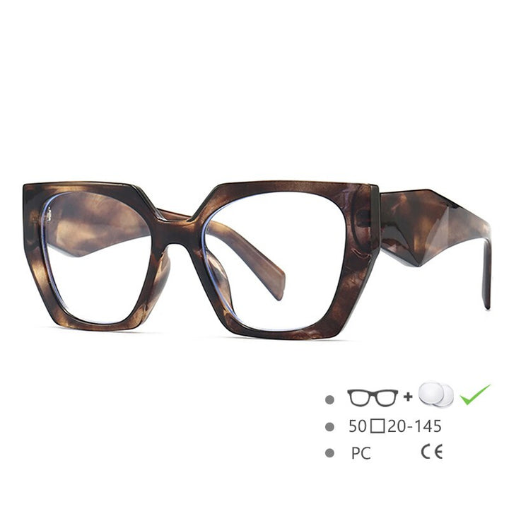 CCSpace Women's Full Rim Cat Eye PC Resin Frame Eyeglasses 54584 Full Rim CCspace tortoiseshell China 