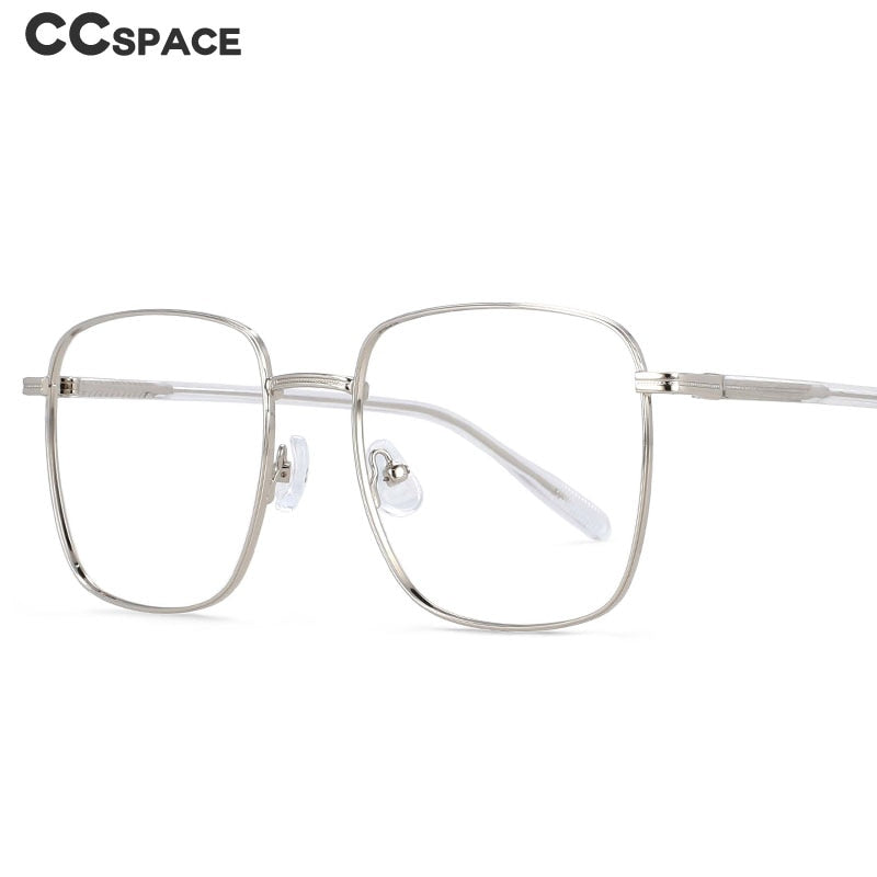 CCspace Unisex Full Rim Oversized Square Alloy Frame Eyeglasses 54312 Full Rim CCspace   