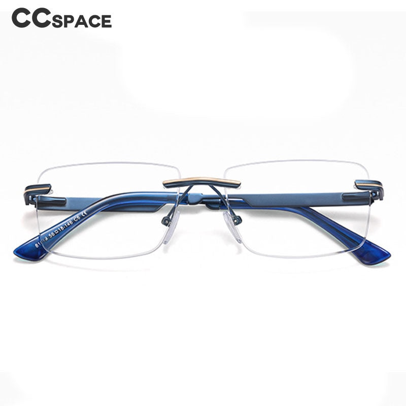 CCSpace Unisex Rimless Square Alloy Eyeglasses 55384 Rimless CCspace   