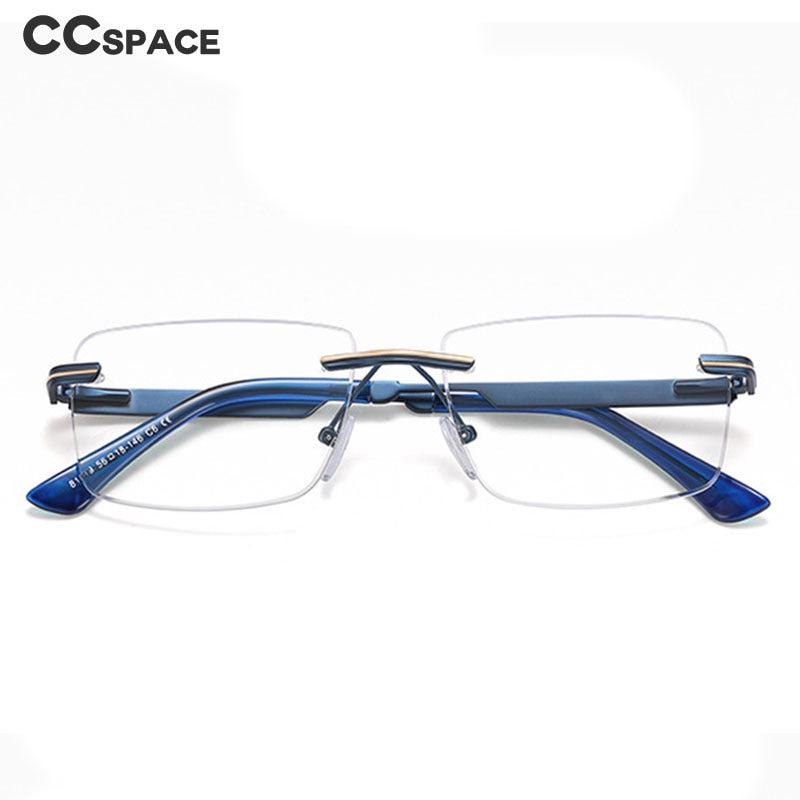 CCspace Unisex Rimless Square Alloy Eyeglasses 55384 Rimless CCspace   