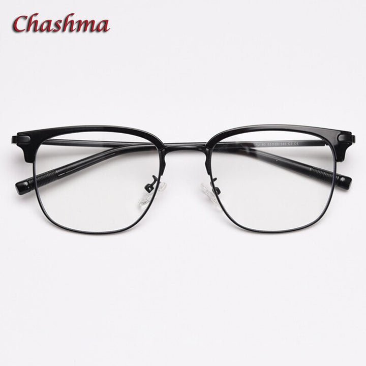 Chashma Women's Full Rim Cat Eye TR 90 Titanium Frame Eyeglasses 2180 Full Rim Chashma Black  