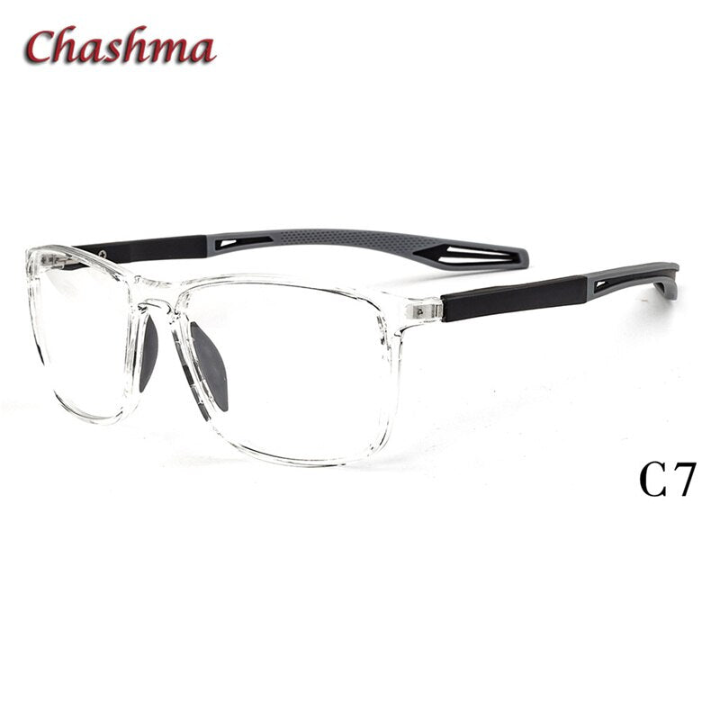 Chashma Ochki Unisex Full Rim Square Tr 90 Titanium Sport Eyeglasses 1021 Sport Eyewear Chashma Ochki C7  