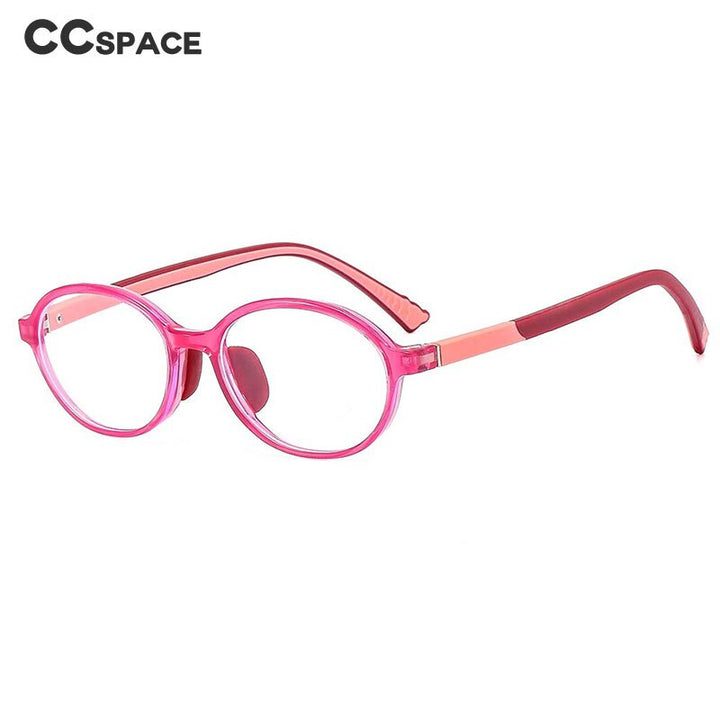 CCSpace Unisex Youth Full Rim Round Silicone Eyeglasses 54674 Full Rim CCspace   
