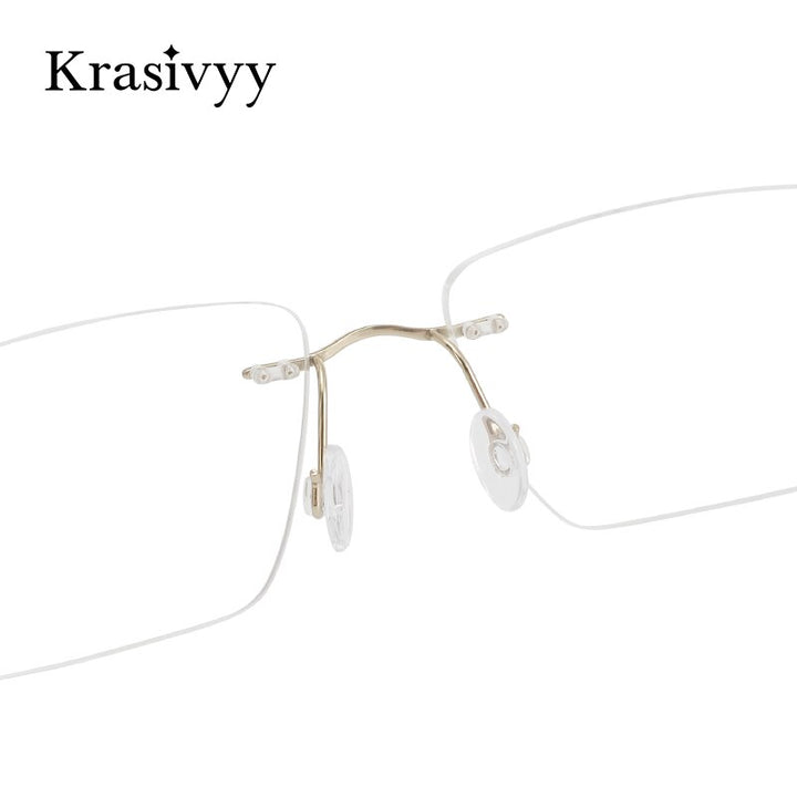 Krasivyy Unisex Rimless Square Titanium Eyeglasses Kr5019 Rimless Krasivyy   