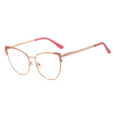 Ralferty Women's Full Rim Square Cat Eye Acetate Alloy Eyeglasses F91219 Full Rim Ralferty C6 RoseGold-Pink China 