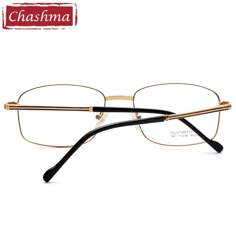 Chashma Ottica Men's Full Rim Irregular Square Titanium Eyeglasses 9199 Full Rim Chashma Ottica   