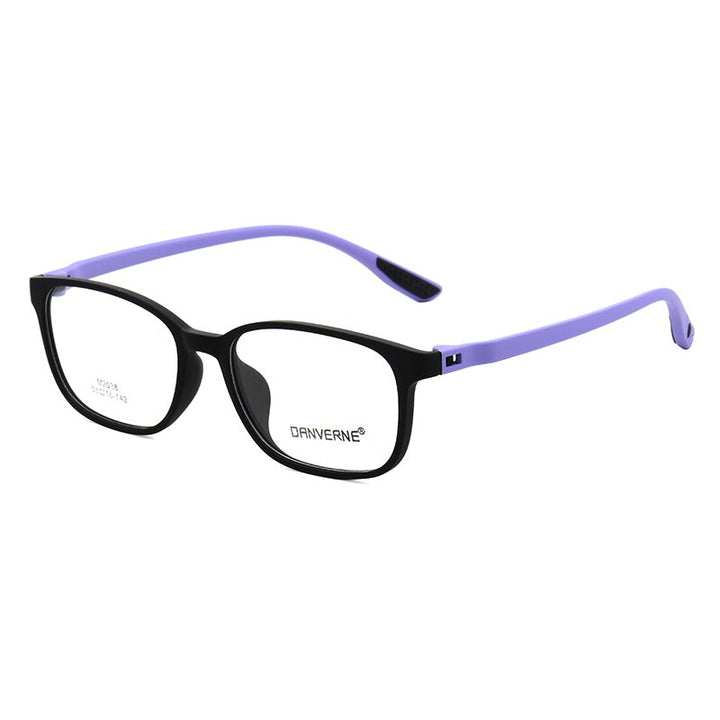 Zirosat Unisex Full Rim Square Ultem Frame Eyeglasses M2038 Full Rim Zirosat black-purple  