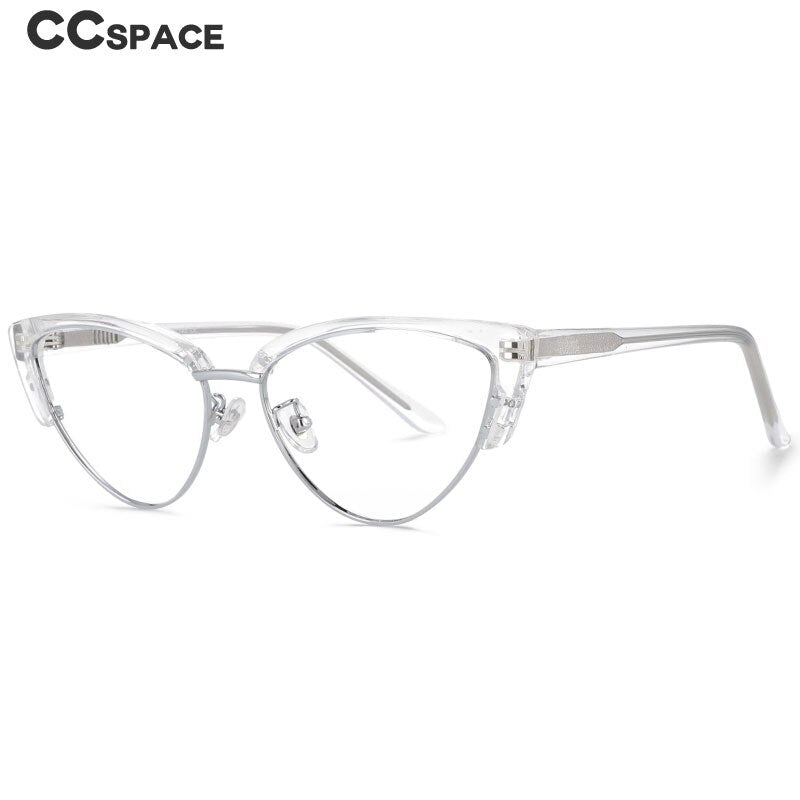 CCspace Unisex Full Rim Cat Eye Tr 90 Titanium Frame Eyeglasses 53840 Full Rim CCspace   