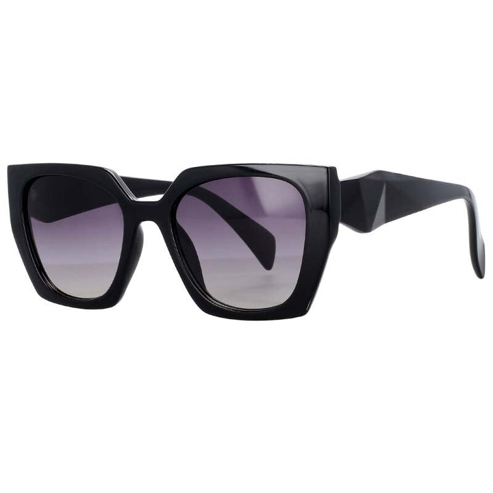 CCSpace Women's Full Rim Square Cat Eye Resin Frame Sunglasses 53222 Sunglasses CCspace Sunglasses Black 53222 