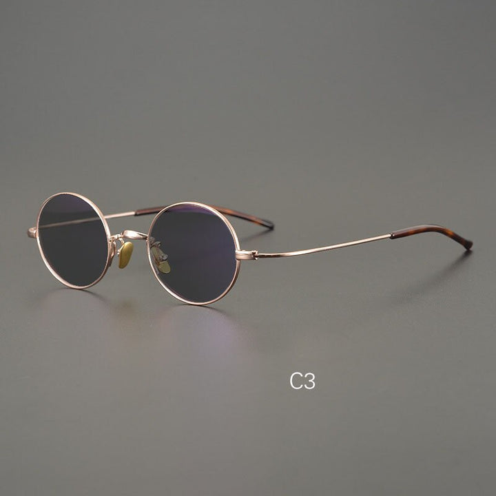 Yujo Men's Full Rim Round Titanium Polarized Sunglasses Sunglasses Yujo C3 China 