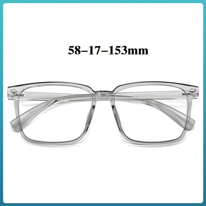 Cubojue Unisex Full Rim Large Square Tr 90 Titanium Frame Eyeglasses Full Rim Cubojue   