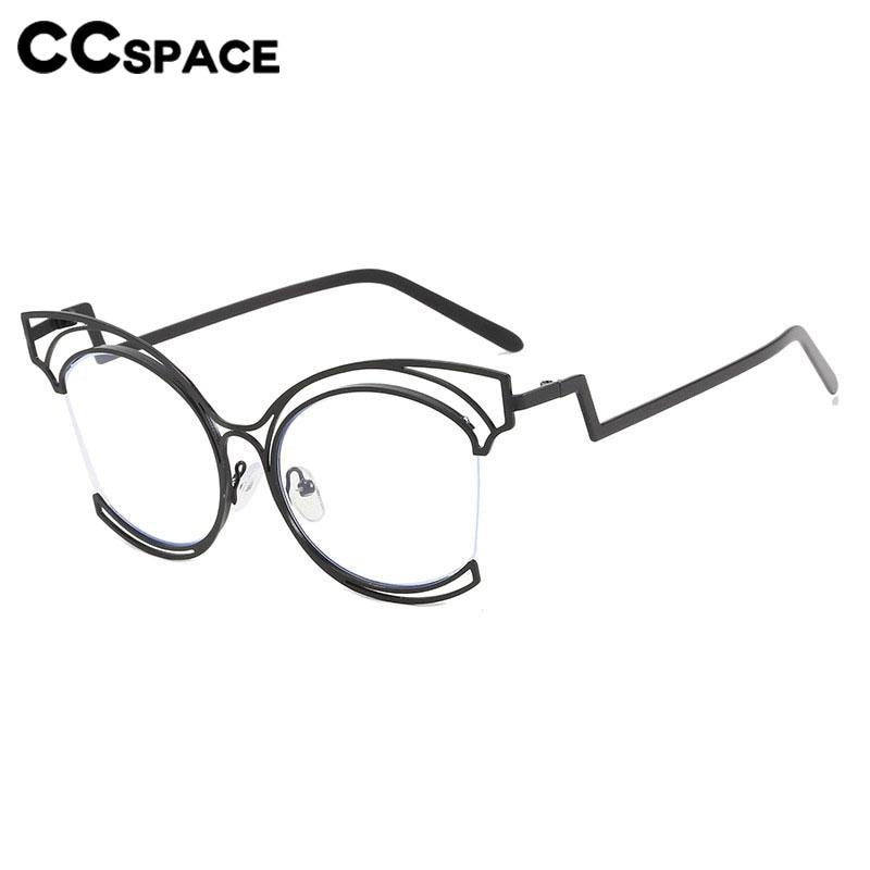 CCspace Women's Semi Rim Cat Eye Stainless Steel Eyeglasses 56755 Semi Rim CCspace   