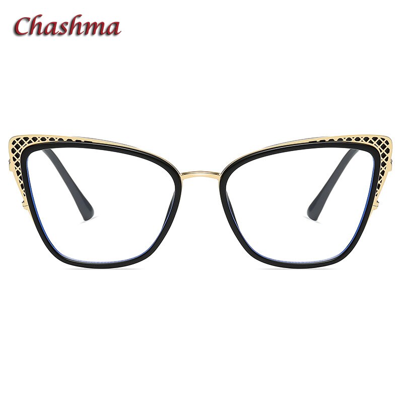 Chashma Ochki Women's Full Rim Square Cat Eye Tr 90 Titanium Eyeglasses 1525 Full Rim Chashma Ochki   