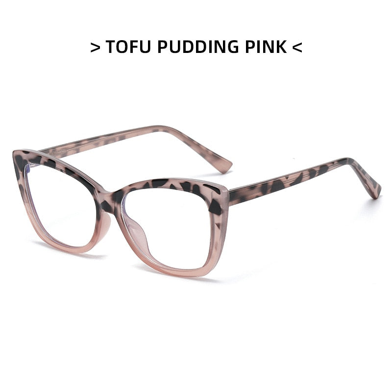 CCSpace Women's Full Rim Butterfly Tr 90 Eyeglasses 53356 Full Rim CCspace China Leopard-Clear pink 