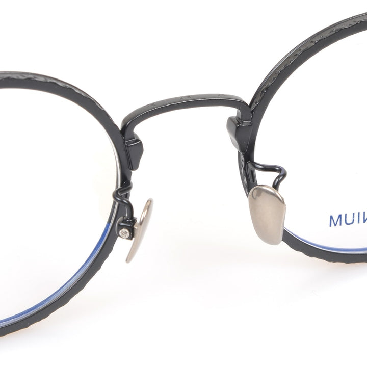 Muzz Unisex Full Rim Round Titanium Eyeglasses Kj50 Full Rim Muzz   
