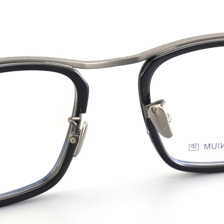 Muzz Unisex Full Rim Square Acetate Titanium Eyeglasses R1ki Full Rim Muzz   