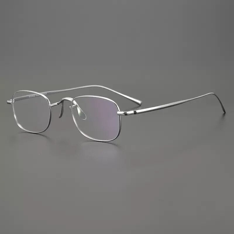 Gatenac Unisex Full Rim Square Titanium Eyeglasses Gxyj909 Full Rim Gatenac Silver  