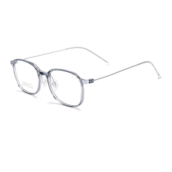 Yimaruili Unisex Full Rim Square Tr 90 Titanium Eyeglasses 5827m Full Rim Yimaruili Eyeglasses Transparent Bule  