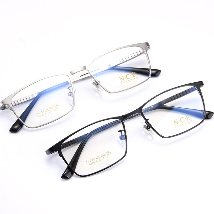 Bclear Men's Full Rim Square Titanium Eyeglasses My5000 Full Rim Bclear   