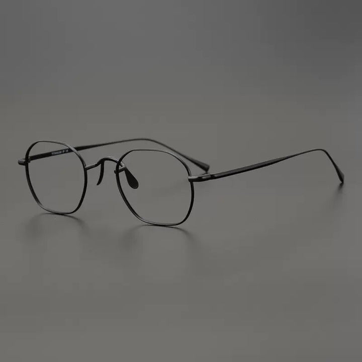 Gatenac Unisex Full Rim Irregular Square Titanium Eyeglasses Gxyj908 Full Rim Gatenac Black  