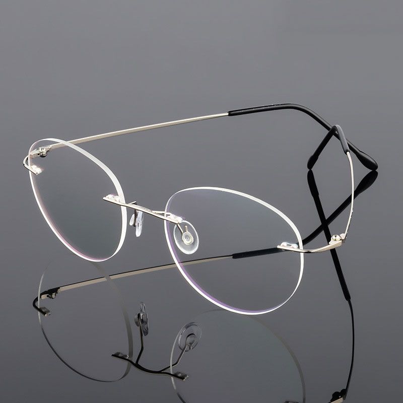 Handoer Unisex Rimless Customized Shaped Lenses 862 Alloy Eyeglasses Rimless Handoer   